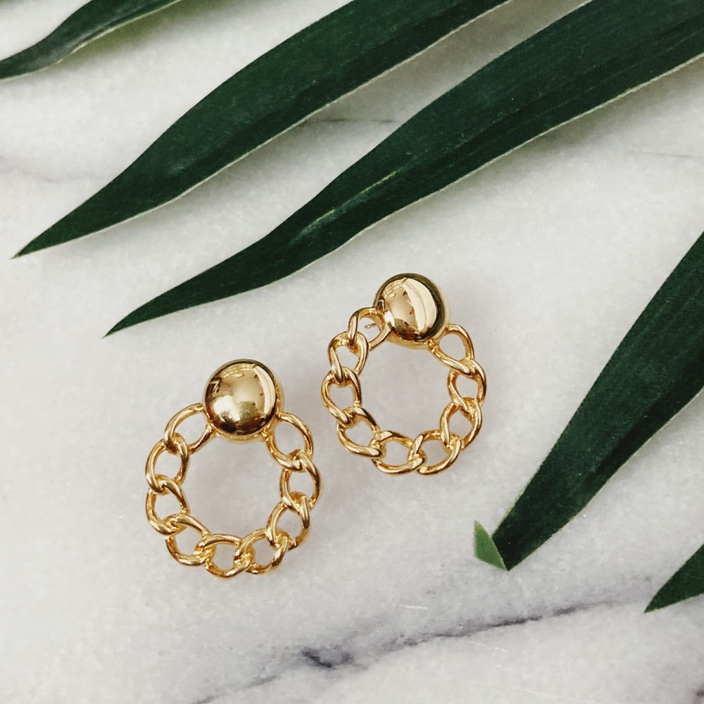 Vintage Chain Hoop Earrings
